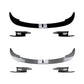 Set of front bumper trim and front lip pieces in black and carbon-fiber styles