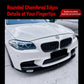 Installed black front lip and trim on a white BMW front bumper