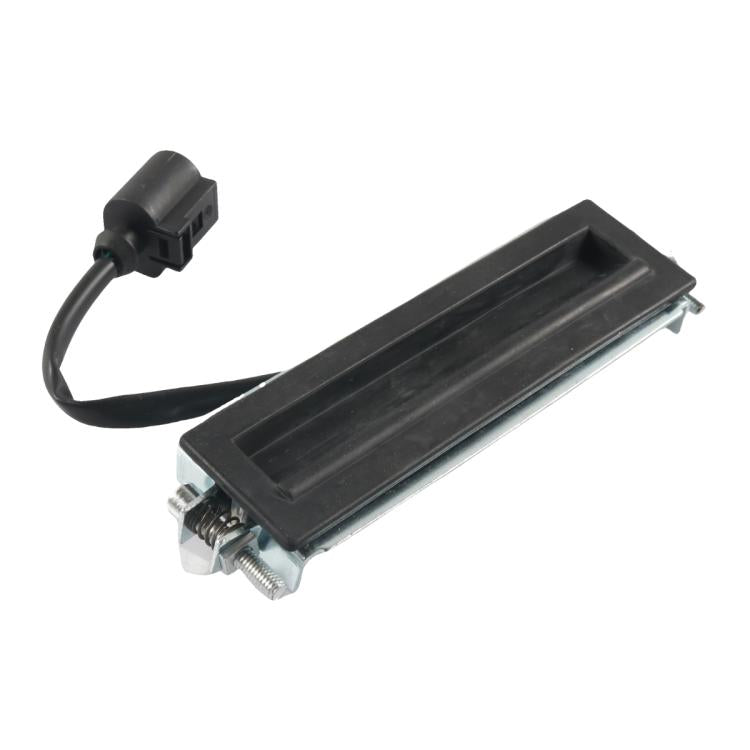 Trunk lid release switch with black rectangular actuator and two mounting studs