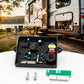 RV water heater control circuit board assembly with screws and green jumper connector