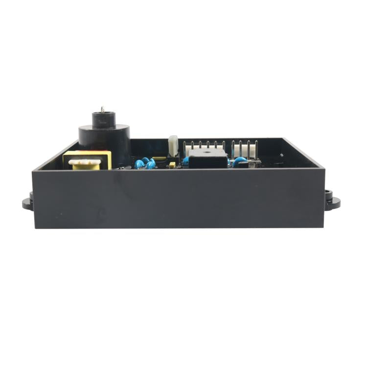 RV water heater control circuit board with black housing, knob, and pin headers