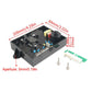 RV water heater control circuit board with green connector and marked size dimensions