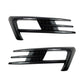 Pair of carbon-fiber fog light air knife trim inserts with woven textured slats