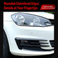Black fog light air knife trim on front bumper, slatted insert detail