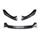 Carbon-fiber style front lip spoiler sticker set with two side pieces and center strip