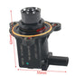 Turbocharger bypass solenoid valve with 55mm x 63mm dimensions, black housing and yellow seal ring