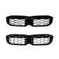 BMW 3 Series front grille mod part set, black frames with hex honeycomb mesh