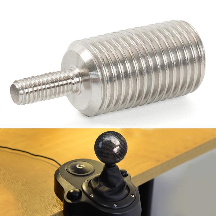 Silver threaded adapter screw with round base head and central shank
