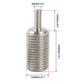 Threaded adapter screw size diagram with head diameter and length measurements