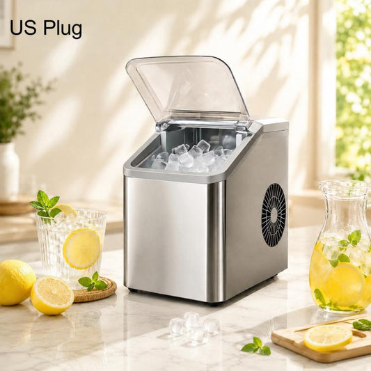 Portable Ice Maker Countertop 9 Cubes In 6-8 Mins Compact Ice Machine For RV Home, US Plug 110V, EU Plug 220V, UK Plug 220V