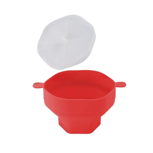 Collapsible Silicone Microwave Popcorn Popper Bowl with Lid Reusable Microwaveable Popcorn Maker, Standard Cyan, Standard Grey, Standard Red, Standard Earthy Yellow, with Spatula Red, with Spatula Cyan