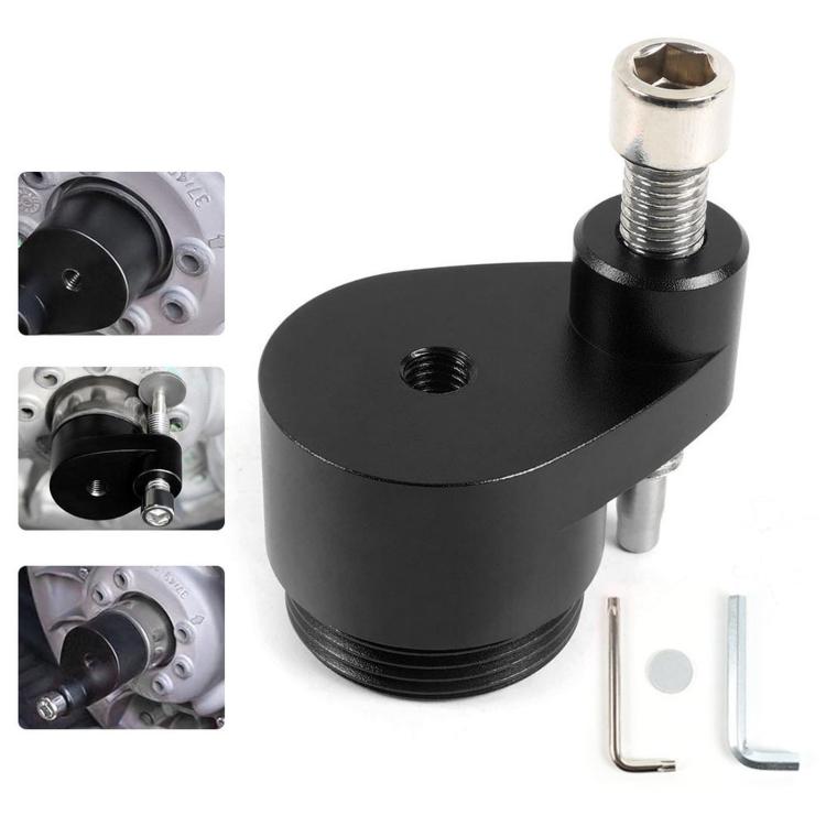 Black clutch belt removal tool with mounting screw, L-wrenches, and round spacer
