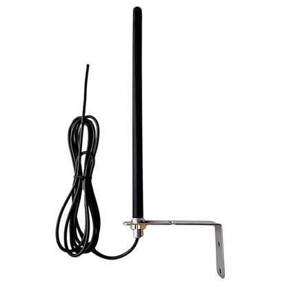 Black 433MHz outdoor antenna with mounting bracket and attached cable