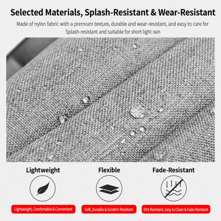 Textured gray backpack fabric with water-resistant, wear-resistant material surface detail