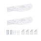 Two-pack white acrylic wall-mounted scissor holder brackets with tool slots