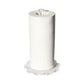 Clear acrylic paper towel holder with white paper roll and round transparent base