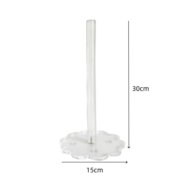 Clear acrylic paper towel holder, 30cm tall and 15cm wide