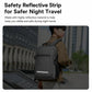 Gray laptop backpack with reflective safety strip on the front panel