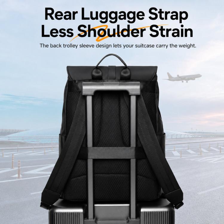 REMOID Water-Resistant Laptop Backpack With Luggage Strap 22L Slim Travel Daypack
