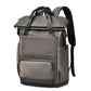 Brown laptop backpack with padded front pocket and adjustable shoulder straps