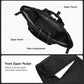 Black laptop backpack with zipper pockets and main storage compartment