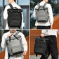 Black and gray laptop backpacks worn on the back with adjustable shoulder straps
