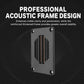 Square black tweeter speaker front view with ribbon coils and side vent slots