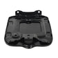 Black fuel tank cap base with mounting tabs and screw holes
