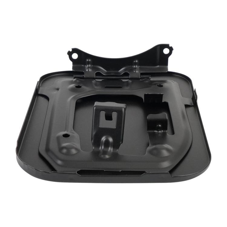 Fuel tank cap base with mounting clips, black plastic, 77350-08020.