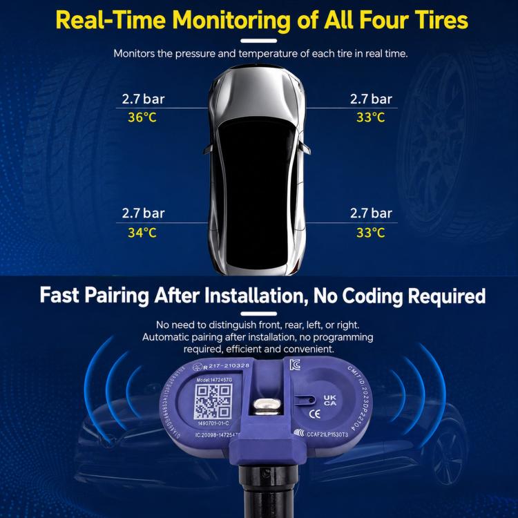 Tire pressure monitoring sensor with valve stem for tire pressure monitoring