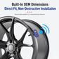 Tire pressure monitoring sensor on wheel rim with wireless signal icon