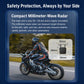 Motorcycle blind spot radar system with compact sensor module size inset