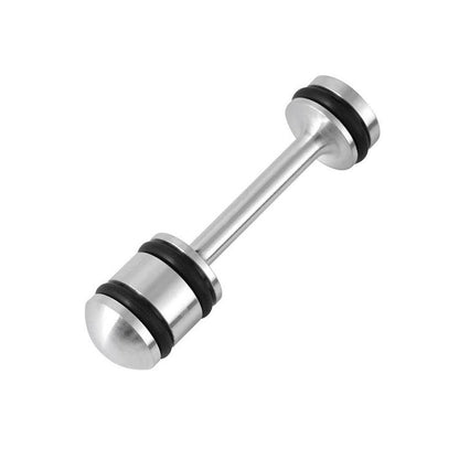 Aluminum alloy bypass pipe with two black O-ring seals, polished metal finish
