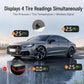 Wireless tire pressure monitor showing multiple tire pressure readings and temperature sensors