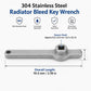 304 stainless steel radiator bleed key wrench, long handle with square socket head