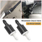 Windshield washer check valve pair, black bodies with white connector tips