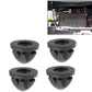 Set of four engine cover rubber grommet mount bushings, dark black with central holes
