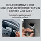 Car paint denibbing blade shown removing paint defects on a vehicle surface