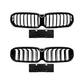 BMW G30/G31 front grille air intake set, black dual oval with vertical slats, two-piece view
