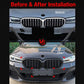 BMW front grille air intake with dual kidney grilles and black mounting plate