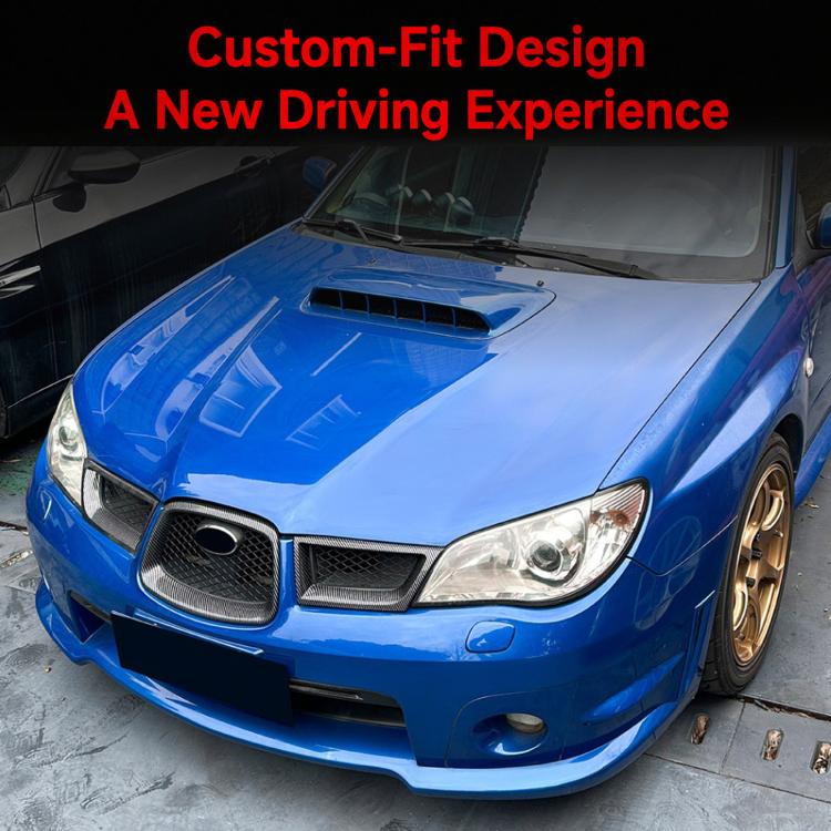 Vehicle front grille cover decor stickers with black mesh inserts and trim