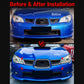 Grille cover decor stickers on the front grille with black mesh center surround