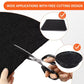 Black splash pad mats with free-cut design, shown with scissors