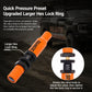 Orange tire deflator with larger hex lock ring for quick pressure preset