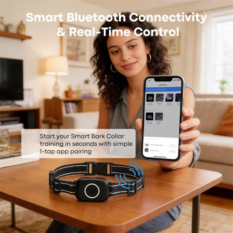Smart APP Electric Shock Anti-barking Device Smart Collar For Pet Training