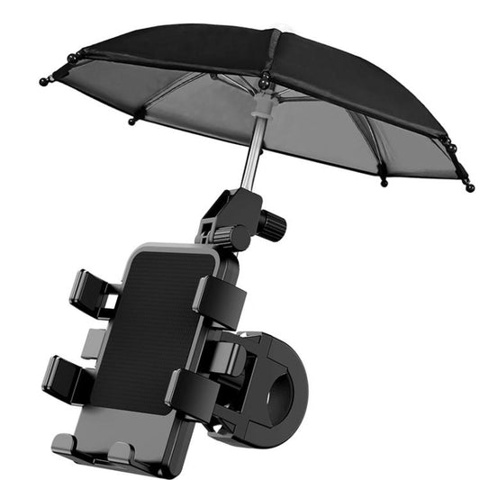 Motorcycle Phone Mount with Sunshade Mini Umbrella Universal Bike Cell Phone Holder, For Handlebar, For Rearview Mirror
