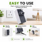 UK DC power adapter for wall outlet, black and gray, connects to compatible device