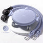 Blue Pilates slider disc trainer with knee pad and elastic resistance bands