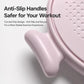 Pink anti-slip grip handles on Pilates slider disc trainer
