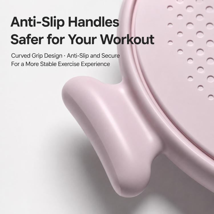 Pink anti-slip grip handles on Pilates slider disc trainer